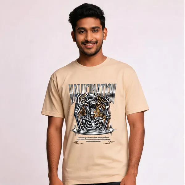 Beige_Cotton_Graphic_Print_T-Shirt_For_Men