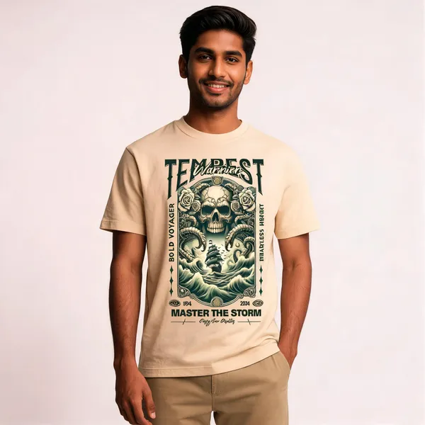 Beige_Cotton_Graphic_Print_T-Shirt_For_Men