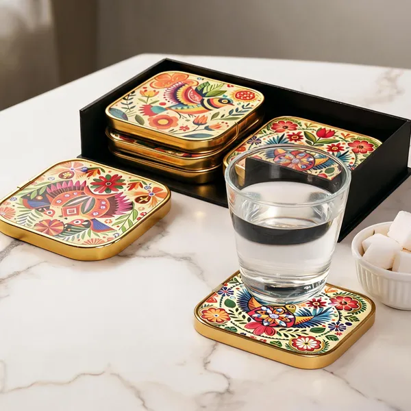 Mdf_Acrylic_Modern_Multicolour_Coaster_Set_Of_6