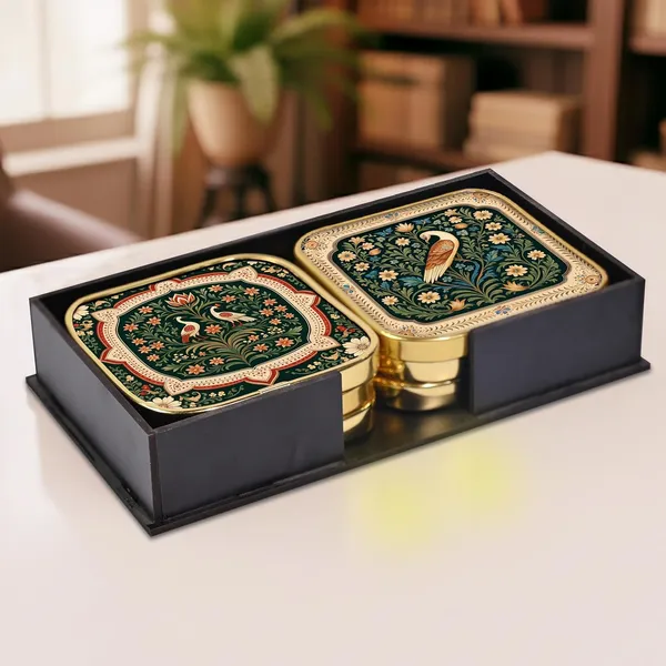 Mdf_Acrylic_Multicolour_Coaster_Set_Of_6