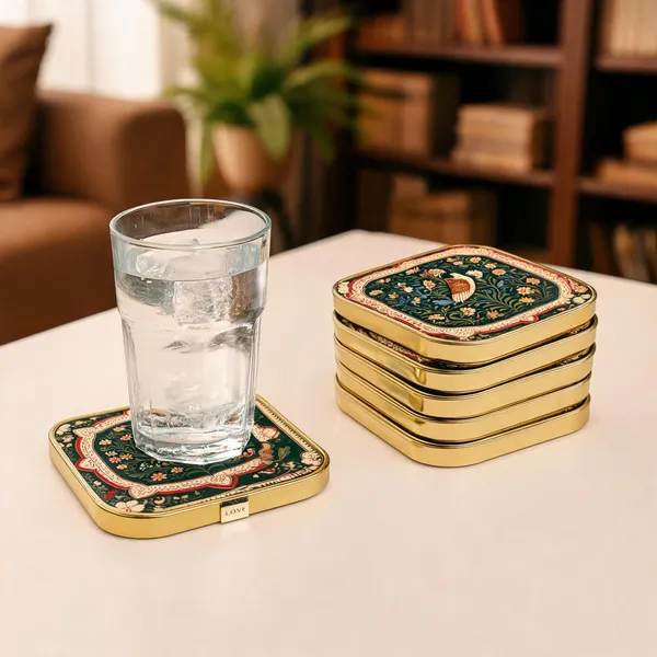 Mdf_Acrylic_Multicolour_Coaster_Set_Of_6