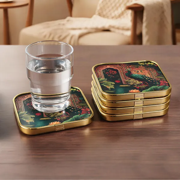 Mdf_Acrylic_Multicolour_Coaster_Set_Of_6