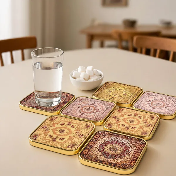 Mdf_Acrylic_Multicolour_Coaster_Set_Of_6