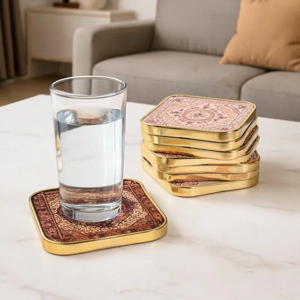 Mdf_Acrylic_Multicolour_Coaster_Set_Of_6