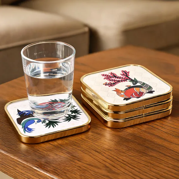 Mdf_Acrylic_Multicolour_Coaster_Set_Of_6
