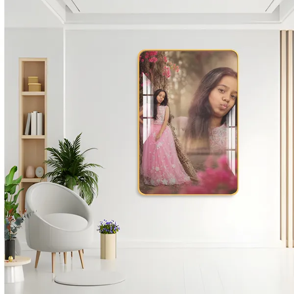 Mdf_Acrylic_Golden_Edge_Ai_Girl_Wall_Mounted_Frame