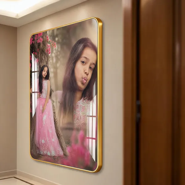Mdf_Acrylic_Golden_Edge_Ai_Girl_Wall_Mounted_Frame