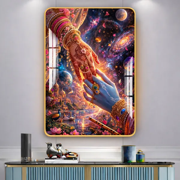 Mdf_Acrylic_Golden_Edge_God_Hand_Wall_Mounted_Frame