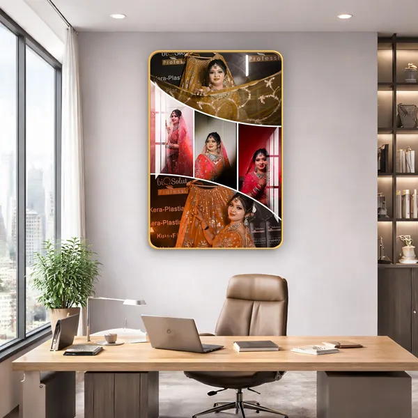 Mdf_Acrylic_Golden_Edge_Bride_Collage_Wall_Mounted_Frame