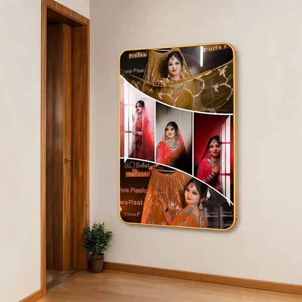 Mdf_Acrylic_Golden_Edge_Bride_Collage_Wall_Mounted_Frame