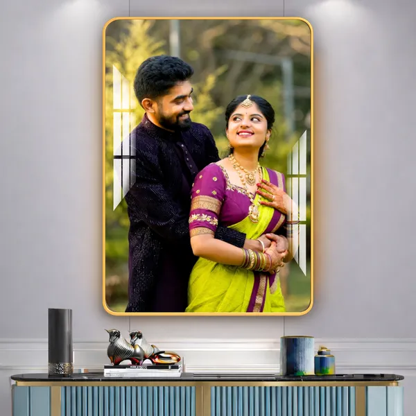 Mdf_Acrylic_Golden_Edge_Couple_Wall_Mounted_Frame