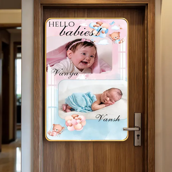 Mdf_Acrylic_Golden_Edge_Baby_Collage_Wall_Mounted_Frame