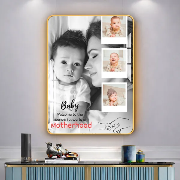 Mdf_Acrylic_Golden_Edge_Baby_And_Mom_Collage_Frame