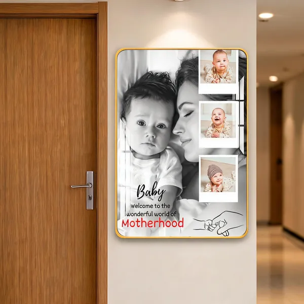 Mdf_Acrylic_Golden_Edge_Baby_And_Mom_Collage_Frame