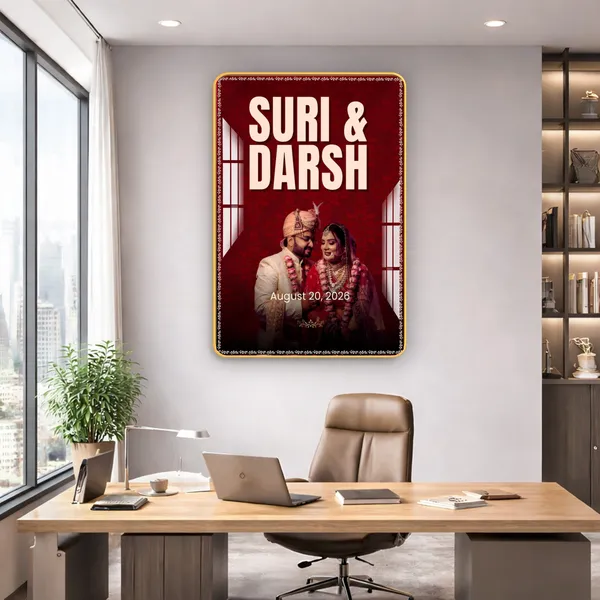 Mdf_Acrylic_Modern_Golden_Edge_Couple_Wall_Mounted_Frame