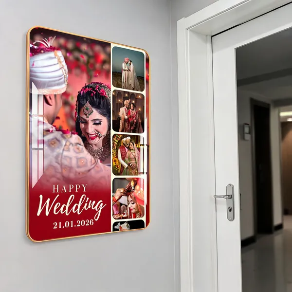 Mdf_Acrylic_Modern_Wedding_Couple_Collage_Wall_Mounted_Frame