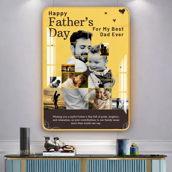 Mdf_Acrylic_Modern_Father'S_Day_Collage_Wall_Mounted_Frame