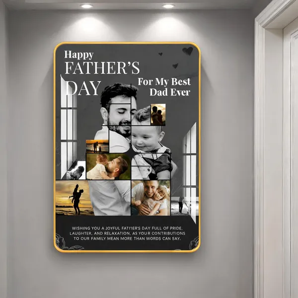 Mdf_Acrylic_Modern_Father'S_Day_Collage_Wall_Mounted_Frame