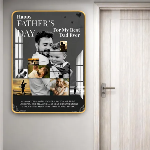 Mdf_Acrylic_Modern_Father'S_Day_Collage_Wall_Mounted_Frame
