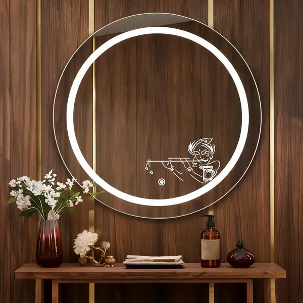 Mdf_Acrylic_Modern_Round_LED_Wall_Mounted_Mirror