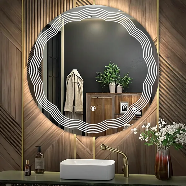 Mdf_Acrylic_Modern_Round_LED_Wall_Mounted_Mirror