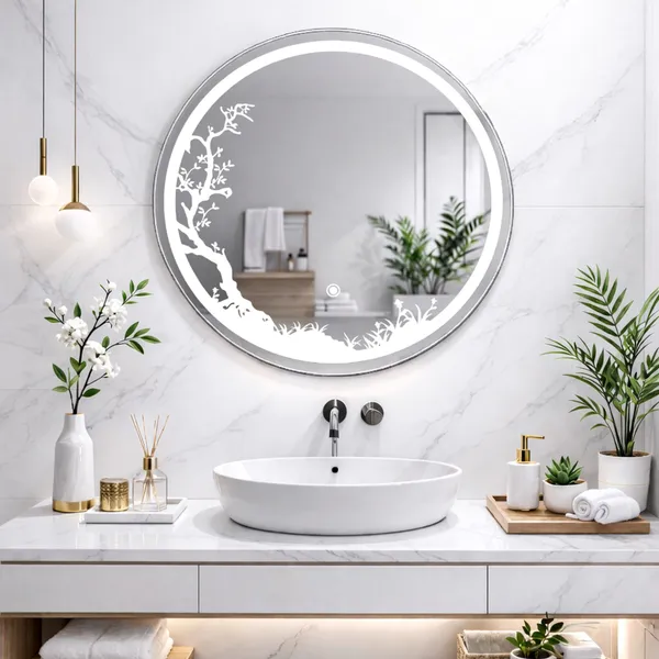 Mdf_Acrylic_Modern_Round_LED_Wall_Mounted_Mirror