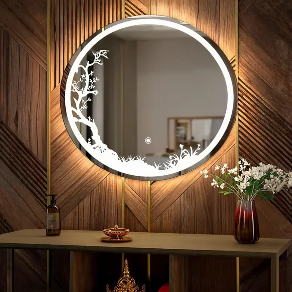Mdf_Acrylic_Modern_Round_LED_Wall_Mounted_Mirror