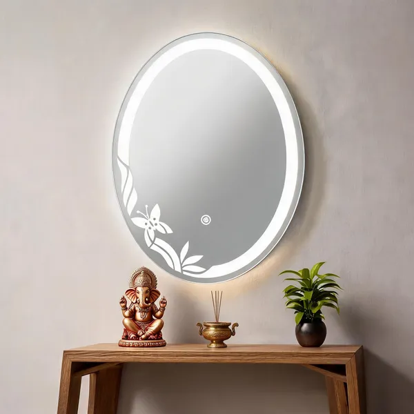 Mdf_Acrylic_Modern_Oval_LED_Wall_Mounted_Mirror