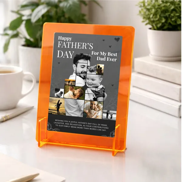 Mdf_Acrylic_Father'S_Day_Collage_Photo_Frame_Tabletop