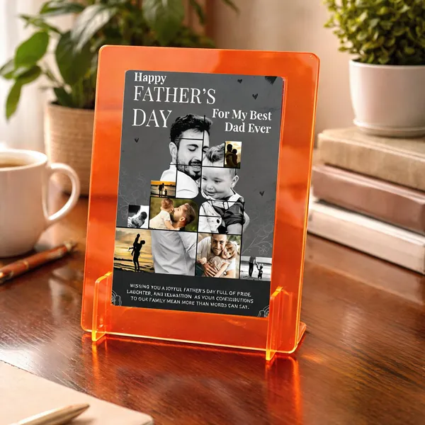 Mdf_Acrylic_Father'S_Day_Collage_Photo_Frame_Tabletop