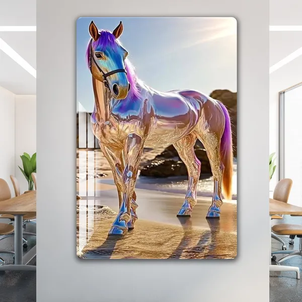Mdf_Acrylic_Modern_Golden_Horse_Wall_Mounted_Photo_Frame