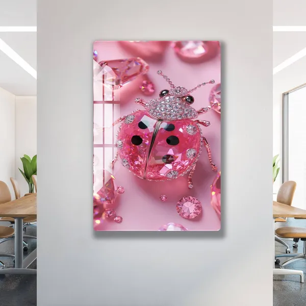 Mdf_Acrylic_Modern_Pink_Ladybug_Wall_Mounted_Photo_Frame