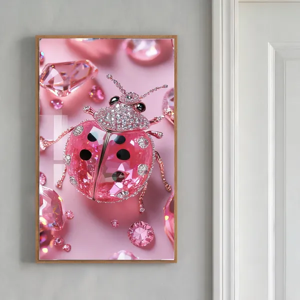 Mdf_Acrylic_Modern_Pink_Ladybug_Wall_Mounted_Photo_Frame