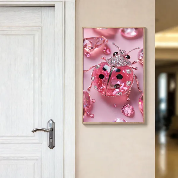 Mdf_Acrylic_Modern_Pink_Ladybug_Wall_Mounted_Photo_Frame