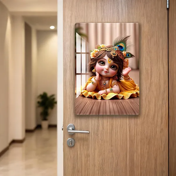 Mdf_Acrylic_Devotional_Cute_Krishna_Wall_Mounted_Photo_Frame