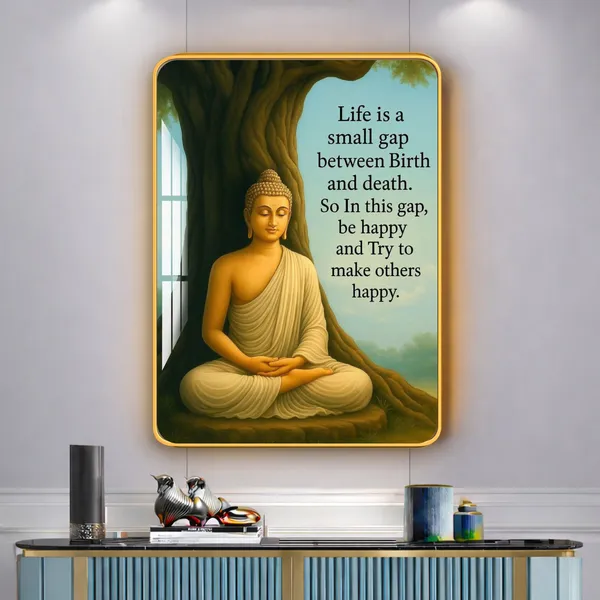 Mdf_Acrylic_Religious_Lord_Buddha_Wall_Mounted_Frame