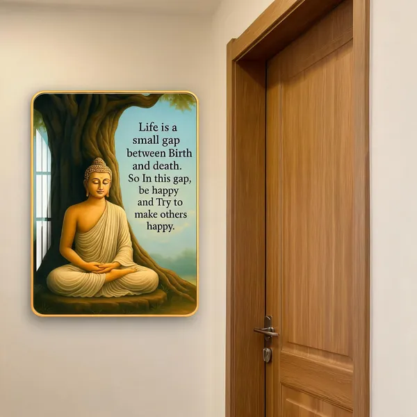 Mdf_Acrylic_Religious_Lord_Buddha_Wall_Mounted_Frame
