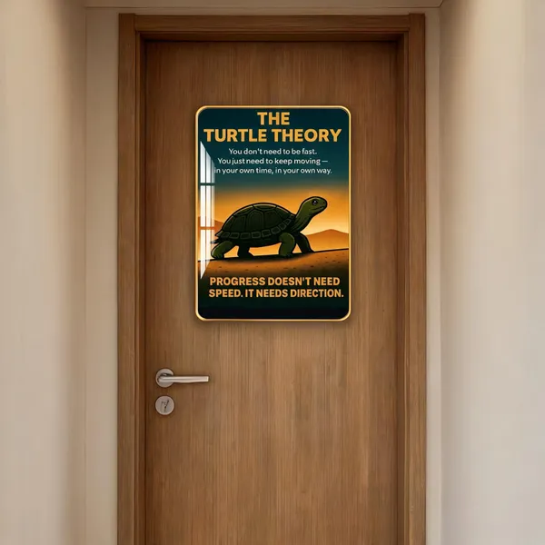 Mdf_Acrylic_Decorative_Turtle_Golden_Edge_Wall_Mounted_Frame