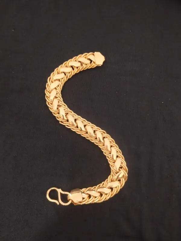 Gold_Panchaloha_Braided_Chain_Bracelet_For_Men