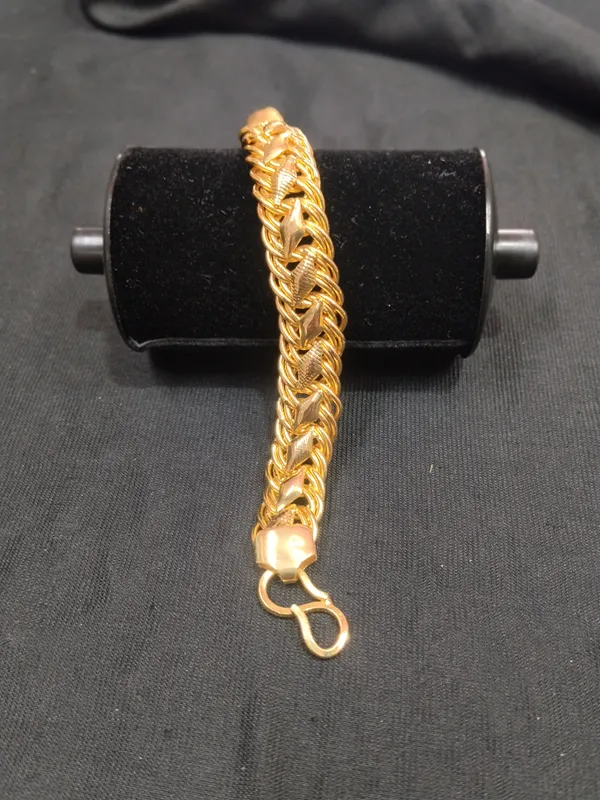 Gold_Panchaloha_Wheat_Chain_Bracelet_For_Men