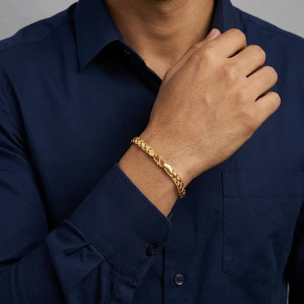 Gold_Panchaloha_Braided_Chain_Bracelet_For_Men