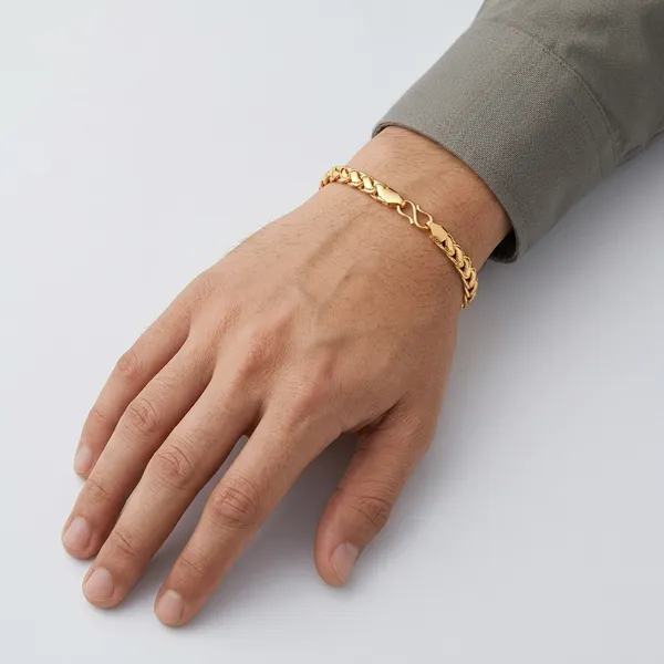 Gold_Panchaloha_Braided_Chain_Bracelet_For_Men