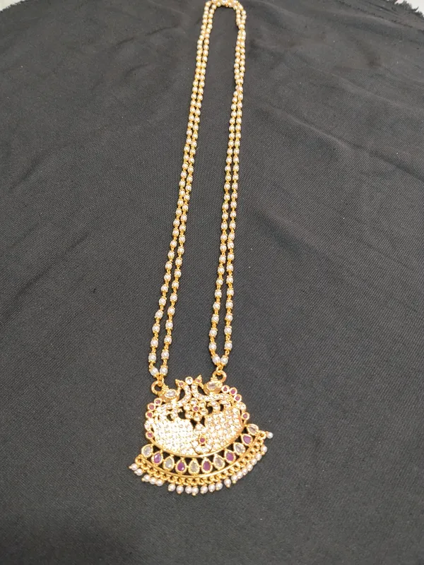 Gold_Panchaloha_Temple_Design_Pendant_Necklace_For_Women