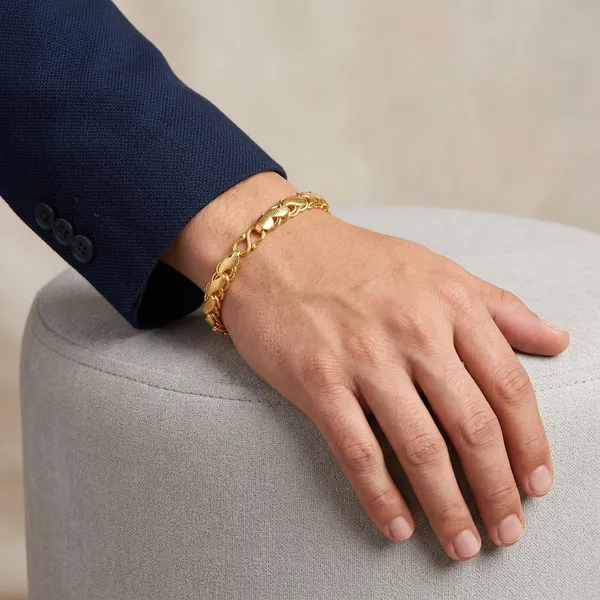 Gold_Panchaloha_Braided_Chain_Bracelet_For_Men