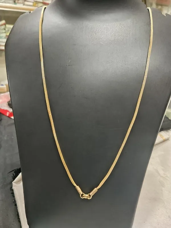 Gold_Panchaloha_Flat_Link_Chain_Necklace_For_Unisex