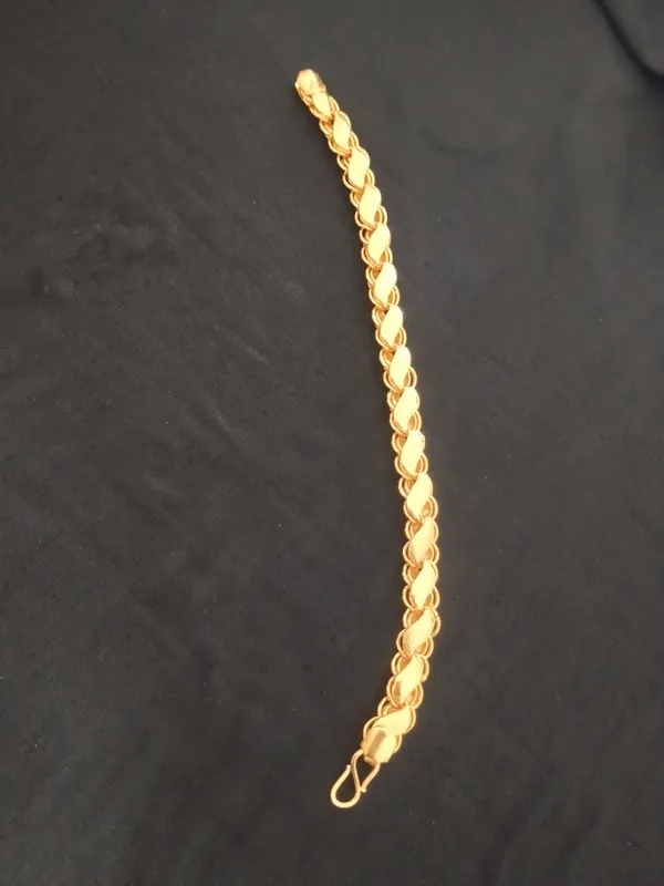 Gold_Panchaloha_Textured_Chain_Bracelet_For_Men