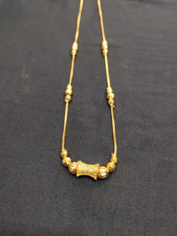 Gold_Panchaloha_Beaded_Pendant_Necklace_For_Women