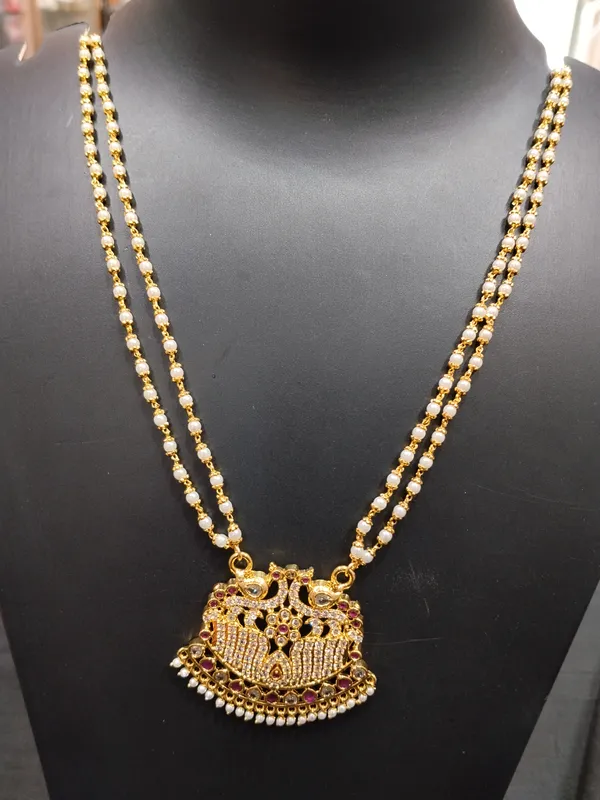 Gold_Panchaloha_Temple_Design_Pendant_Necklace_For_Women