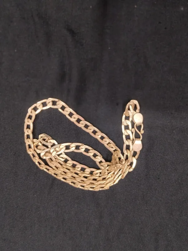 Gold_Panchaloha_Pearl_Accent_Curb_Chain_Necklace_For_Unisex