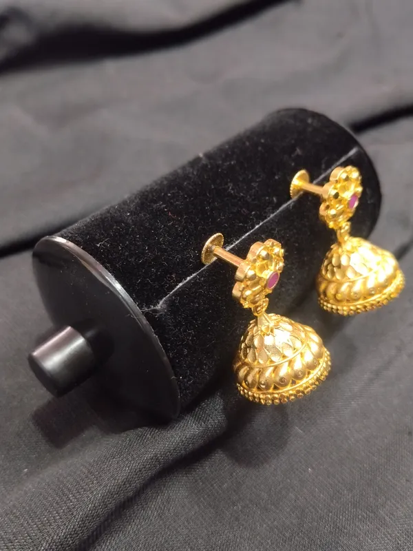 Gold_Panchaloha_Pink_Stone_Floral_Jhumka_Earrings_For_Women